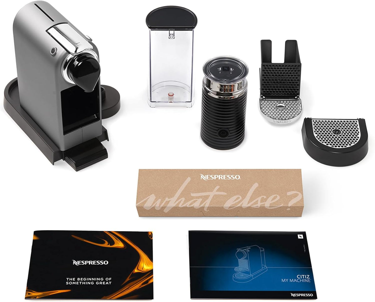 Nespresso Krups XN761B Citiz&Milk Kaffeekapselmaschine | automatischen Standby-Modus | 1260W | Wassertankkapazität: 1L | Pumpendruck: 19 Bar | silber