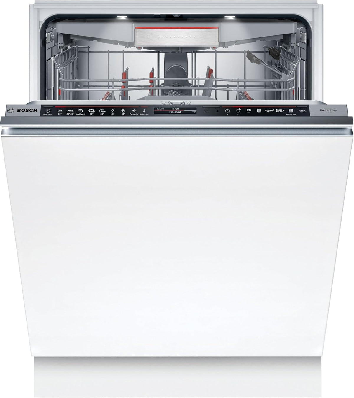 Bosch SMU4ETS08E, Serie 4, Smarter Unterbau-Geschirrspüler 60 cm, Besteckkorb, Spülmaschine mit Programmassistent, besonders Leise, höhenverstellbarer Oberkorb, Automatische Türöffnung, Edelstahl