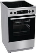 Gorenje GECS5C70XPA Elektro-Standherd mit Glaskeramik-Kochfeld / 50cm / 70 Liter/GentleClose/Schnellaufheizung/AirFry/ExtraSteam/Pizzamodus 300°C/Teleskopauszüge/AquaClean/BräterZone/schwarz