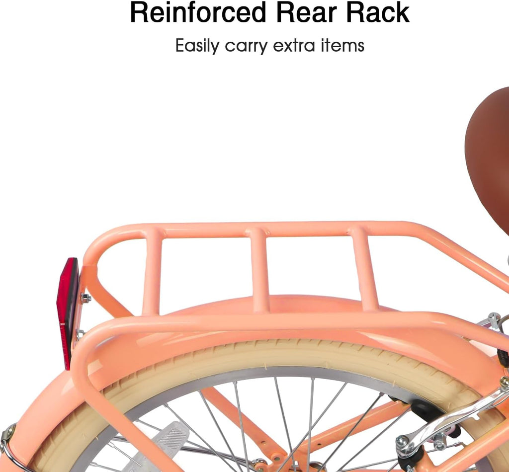 Glerc Missy 20 24 26 Zoll Mädchen City 6-Gang Hybrid Cruiser Fahrrad mit Weidenkorb für Jugend über 6-Jahre alt, mehrere Farben