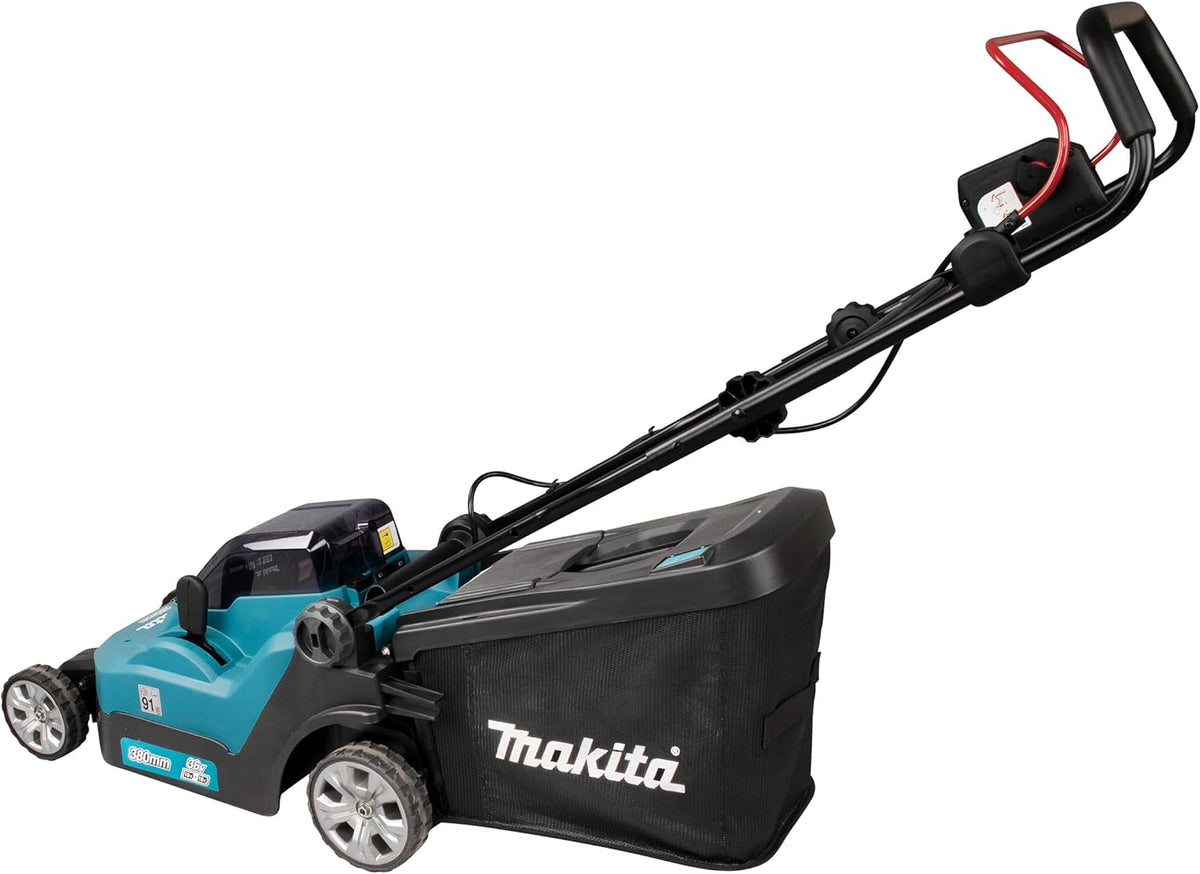 Makita DLM382PM2 Akku-Rasenmäher 2x18 V / 4,0 Ah, 2 Akkus + Doppelladegerät