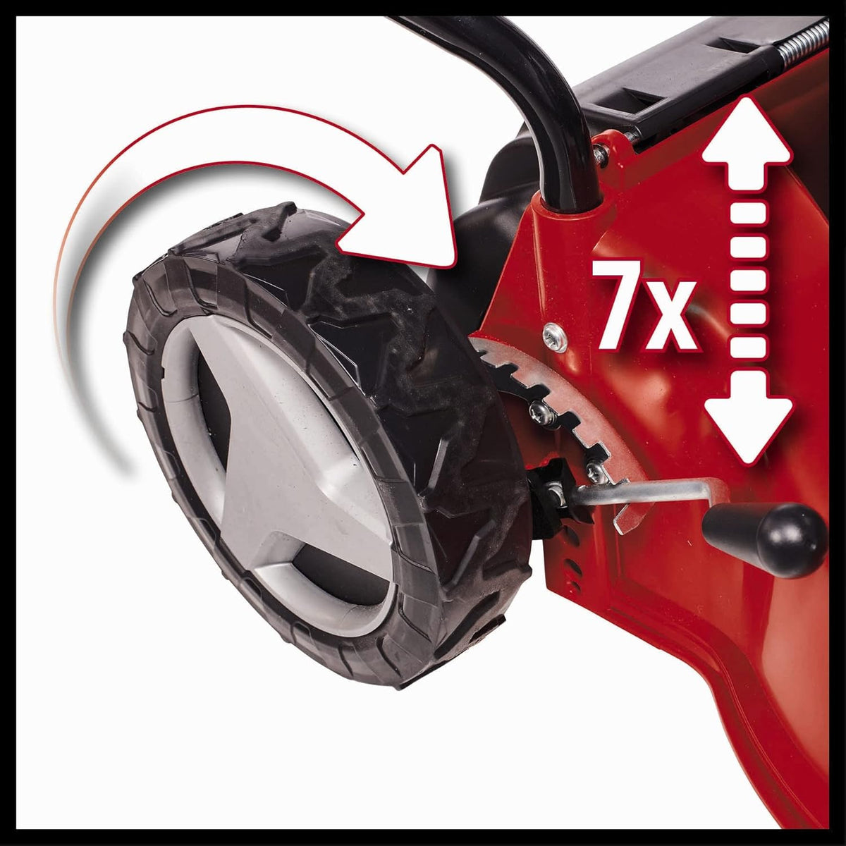 Einhell Benzin-Rasenmäher GC-PM 40/2 S (2 kW, 1-Zylinder 4-Takt-OHV-Motor, abschaltbarer Hinterradantrieb, 7-stufige zentrale Schnitthöhenverstellung, 45 l-Grasfangsack)