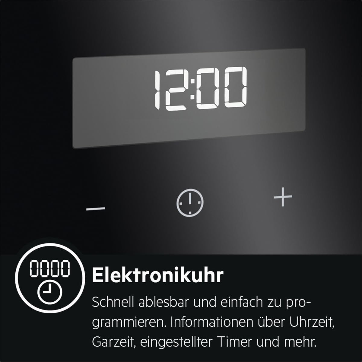 AEG Standherd mit Glaskeramik-Kochfeld 60 cm/Bräterzone/Mehrkreiskochzone/Versenkknebel/Touch-Bedienung/Grillfunktion/Display mit Uhr/A / CCB644OCBM