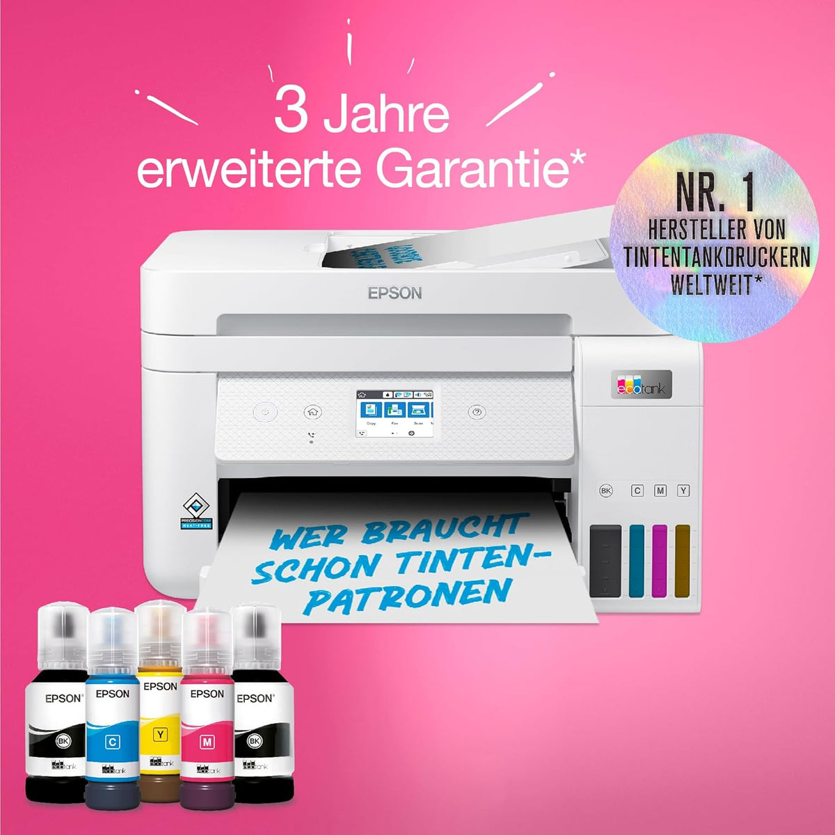 Epson EcoTank ET-4800 A4-Multifunktions-Wi-Fi-Tintentankdrucker, mit einem im Lieferumfang enthaltenen Vorrat an Tinten bis zu 3 Jahren