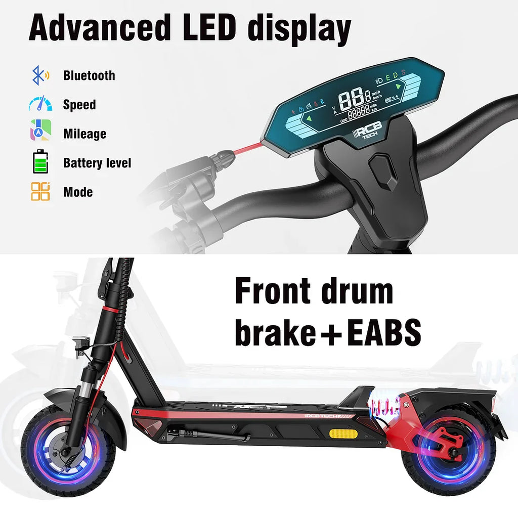 RCBTECH R10S Electric Scooter – 16.8Ah, 500W, APP-Integration